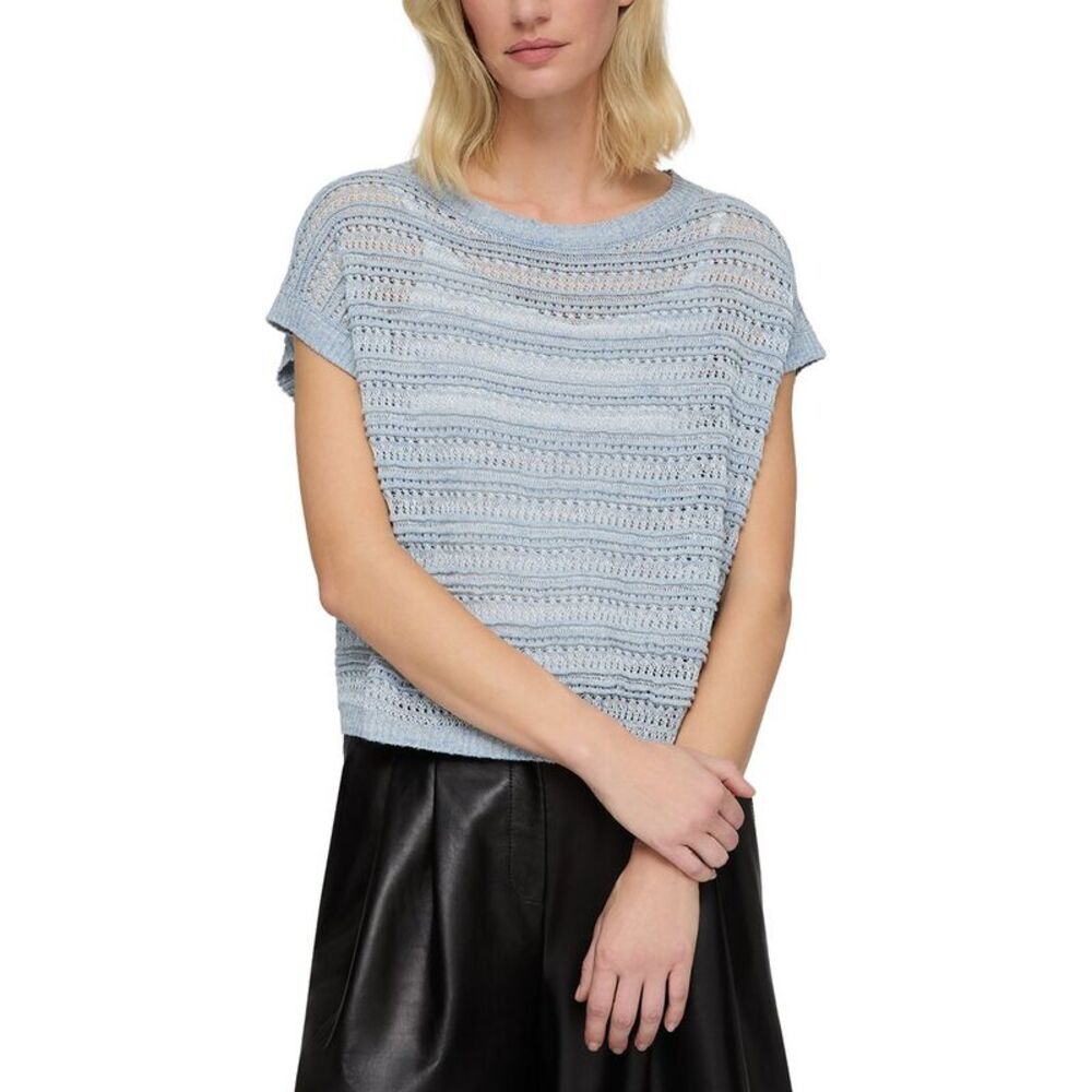 Lafayette 148 New York Womens  Lace And Ottoman Stitch Bateau Linen &